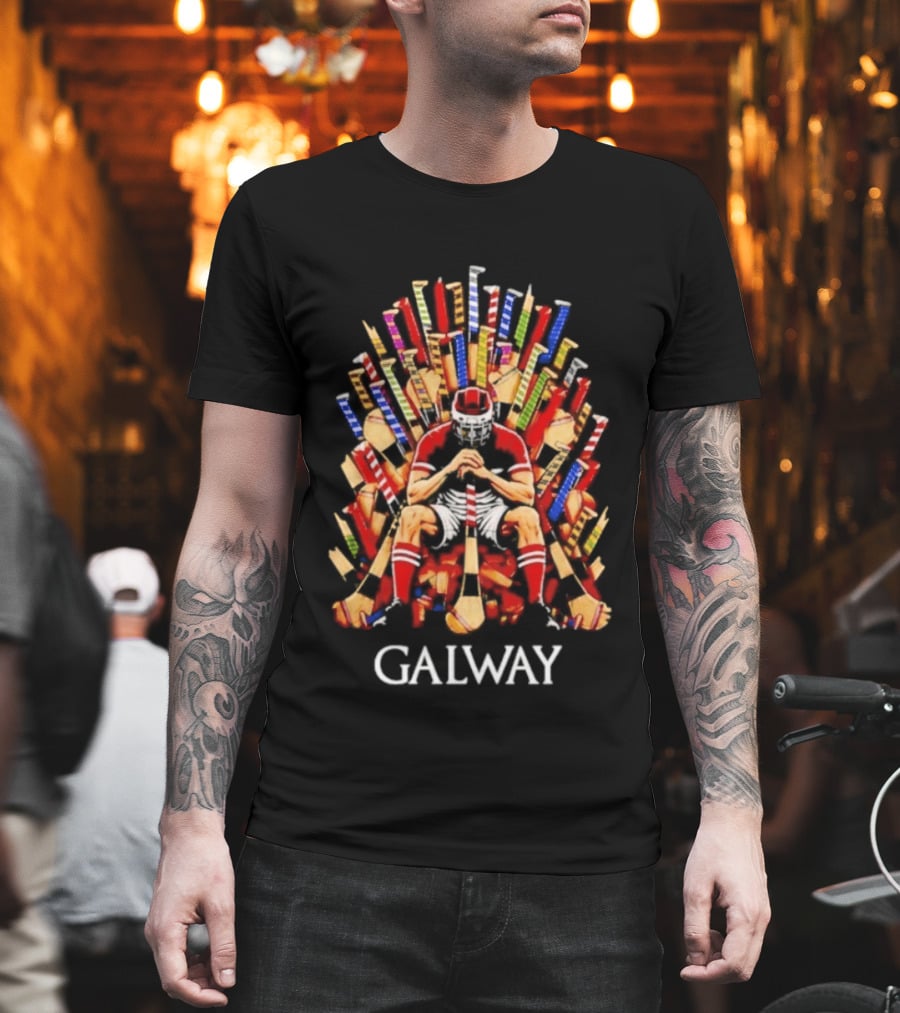 Game Of Hurls Galway Thrones Hurley Sticks Player Iconic Seat T-Shirt