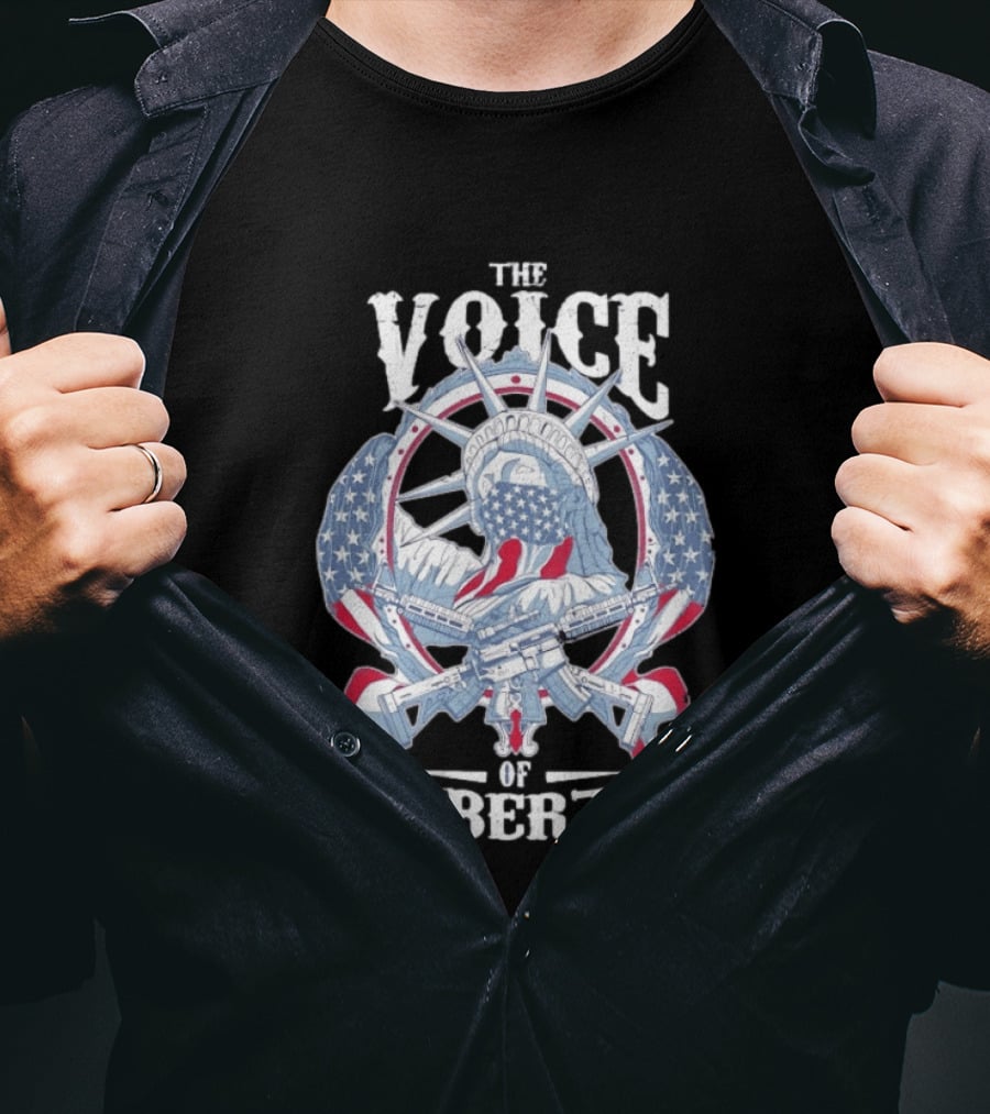 The Voice Of Liberty American Patriot Second Amendment Guns Statue T-Shirt
