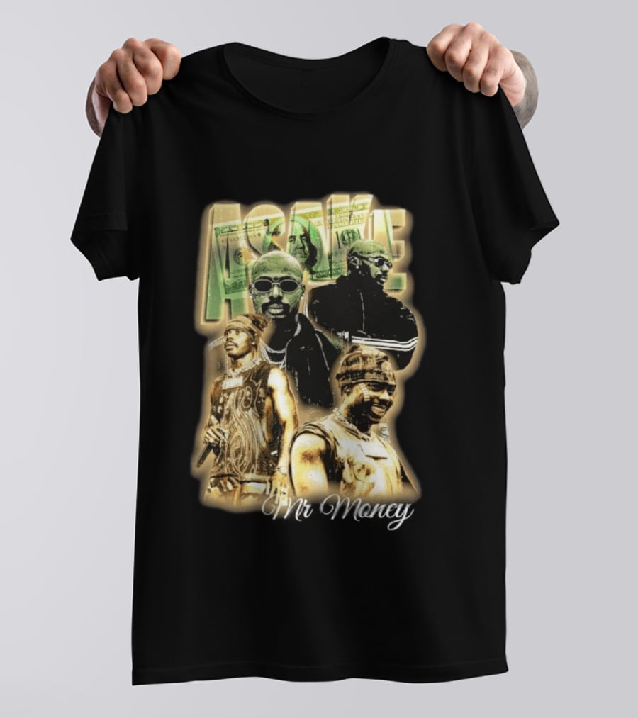 Asake Mr Money Music Artist Collage With Stylish Sunglasses And Fashionable Outfits T-Shirt