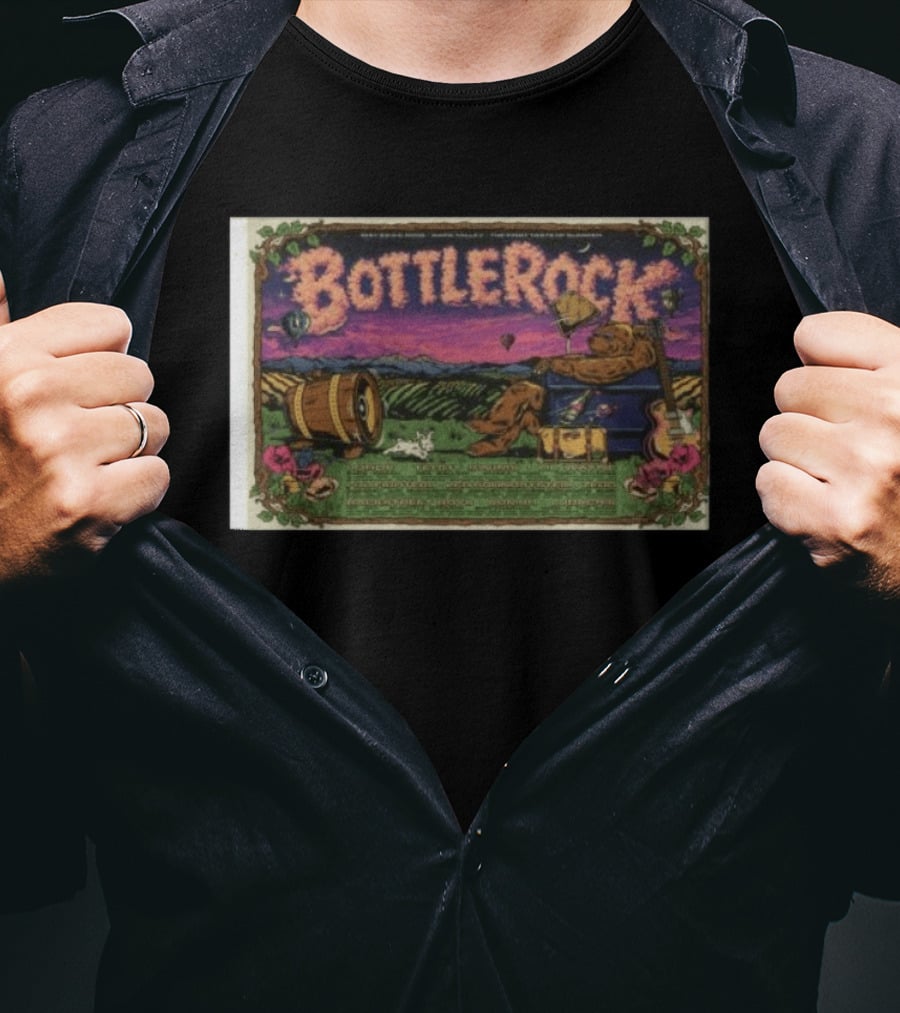 BottleRock Napa Valley Festival 2026 Grateful Dead Hot Air Balloons Fields T-Shirt