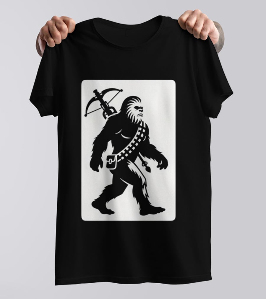Chewbacca Bigfoot Star Wars Wookiee Hunter Sci Fi Creature Crossbow Trekker T-Shirt