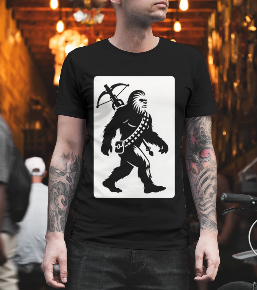 Chewbacca Bigfoot Star Wars Wookiee Hunter Sci Fi Creature Crossbow Trekker T-Shirt