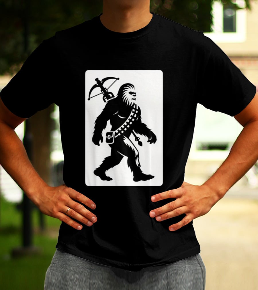 Chewbacca Bigfoot Star Wars Wookiee Hunter Sci Fi Creature Crossbow Trekker T-Shirt