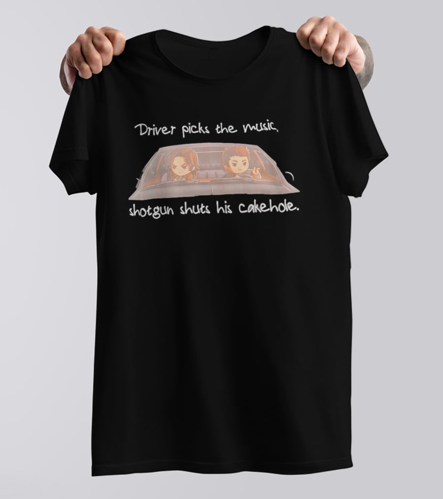 Supernatural Chibi Dean Sam Impala Driver Picks The Music Shotgun Shuts His Cakehole T-Shirt