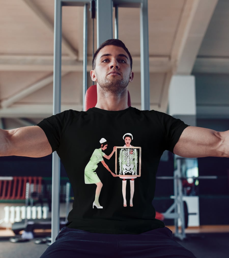 Nurse With X Ray Skeleton And Red Heart T-Shirt