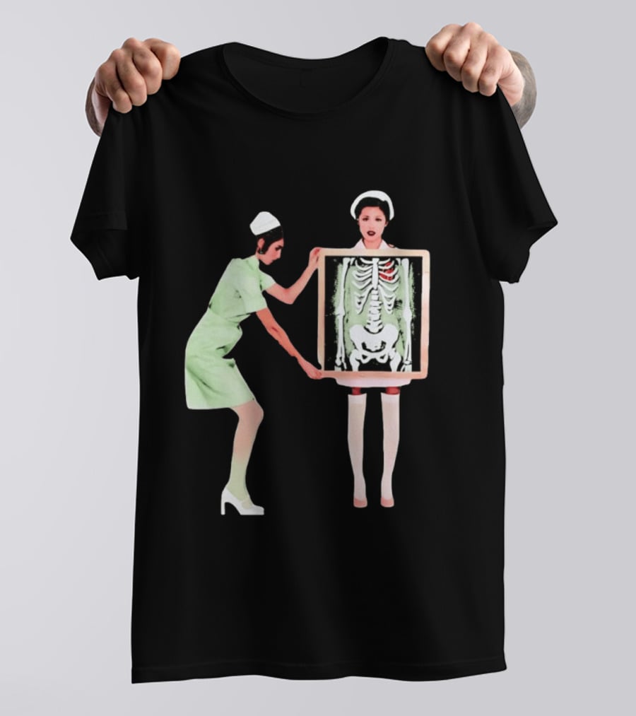 Nurse With X Ray Skeleton And Red Heart T-Shirt