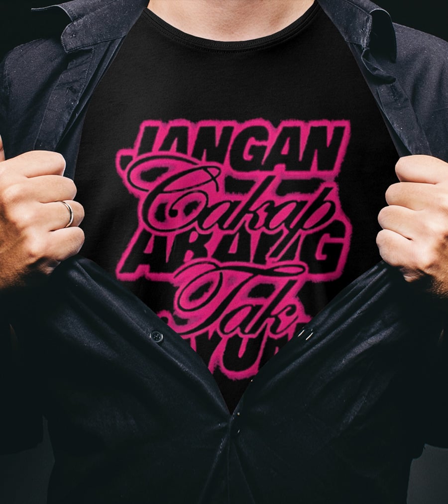 Jangan Cakap Abang Tak Payung Neon Lettering T-Shirt