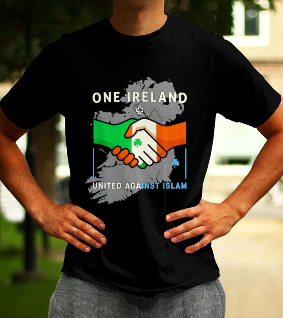 Ireland One Ireland Handshake Map United Against Islam T-Shirt
