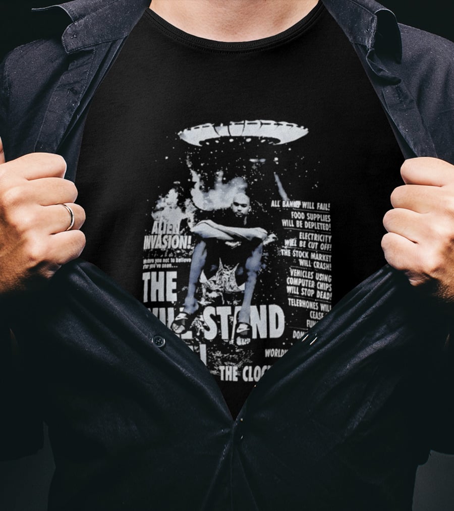 LeBron James The End Will Stand Still Is Ticking UFO Alien Invasion Los Angeles Lakers Worldwide Depression T-Shirt