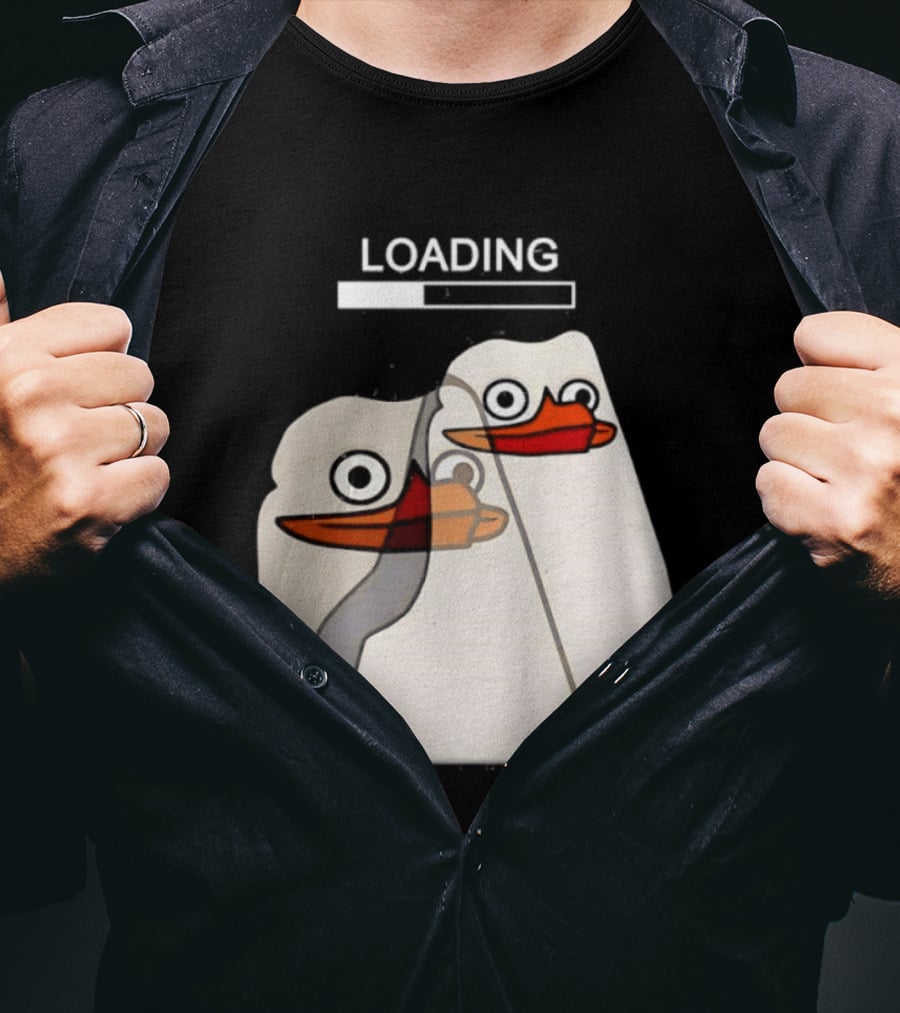 LOADING Penguins With Loading Bar Visual Effect T-Shirt