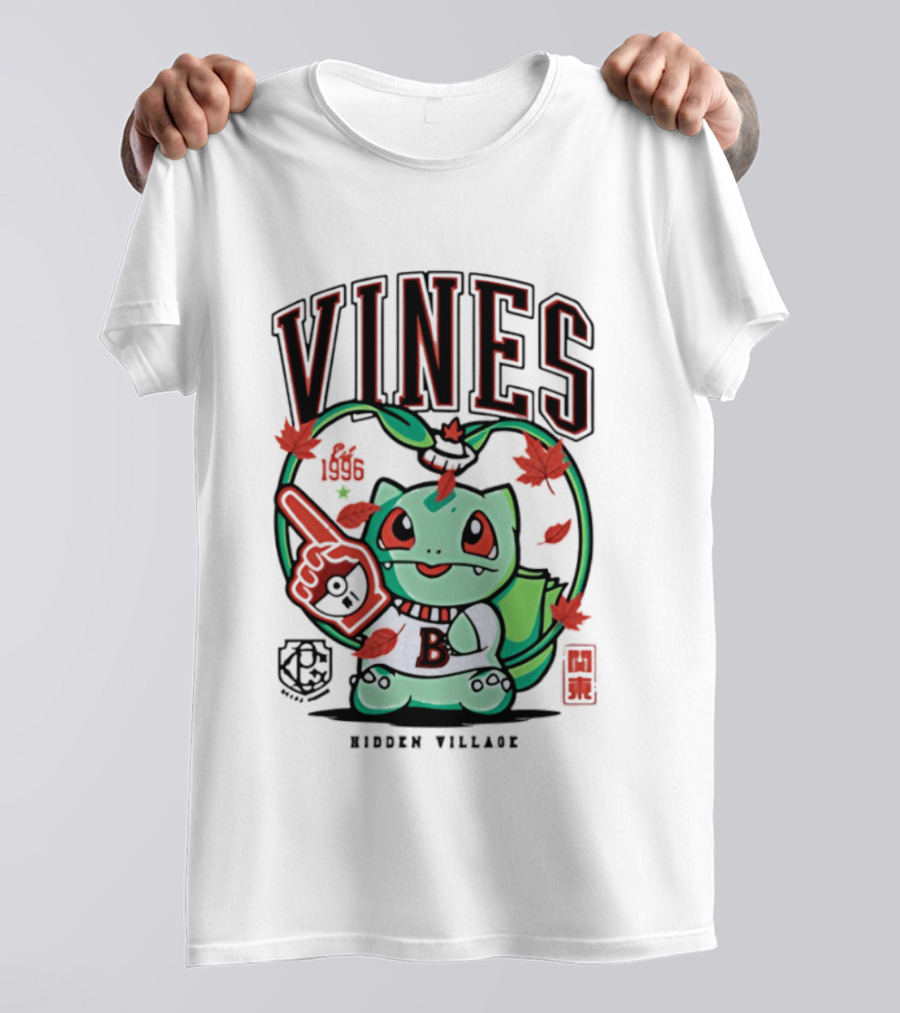 Vines Bulbasaur Hidden Village Varsity League 1996 T-Shirt