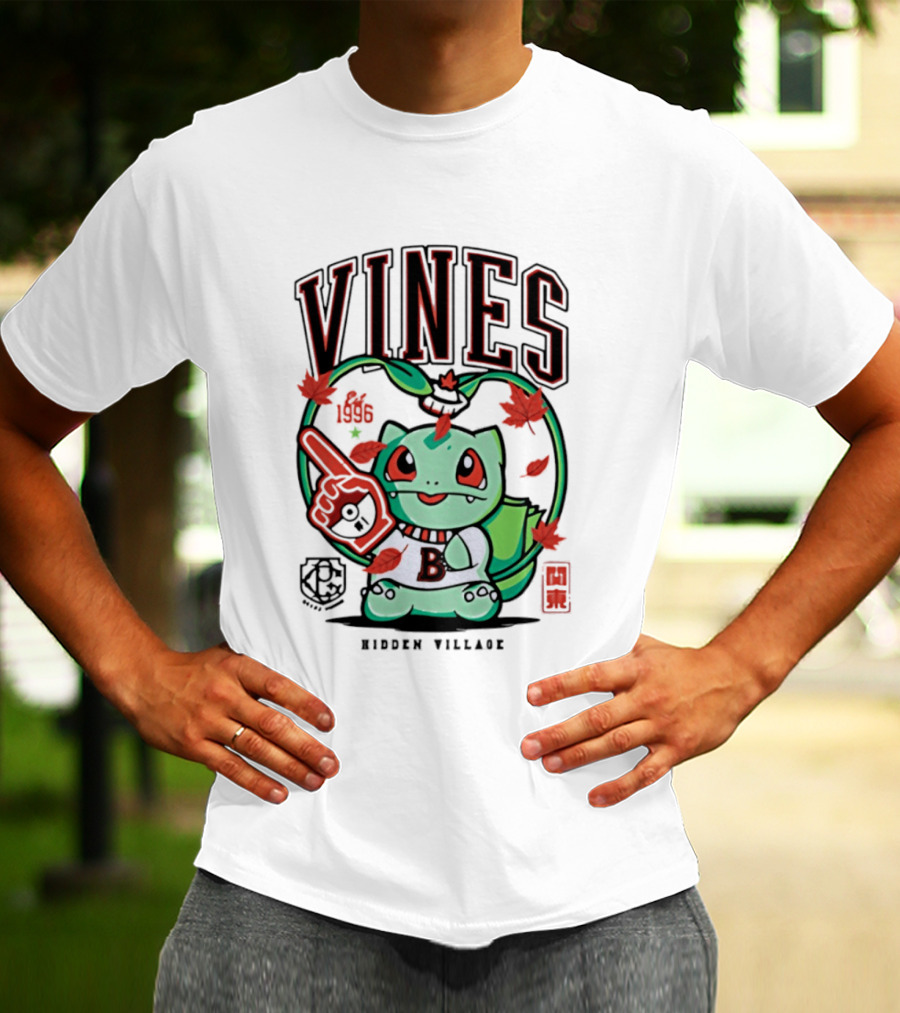 Vines Bulbasaur Hidden Village Varsity League 1996 T-Shirt