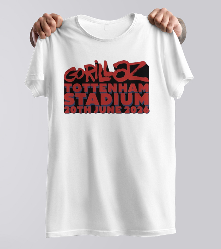 Gorillaz Tottenham Stadium 20th June 2026 Concert Music Event Tour T-Shirt