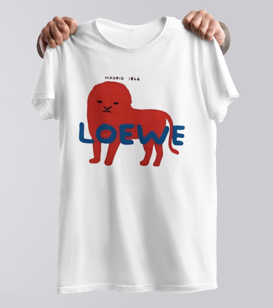 LOEWE Madrid 1866 Red Lion Blue T-Shirt