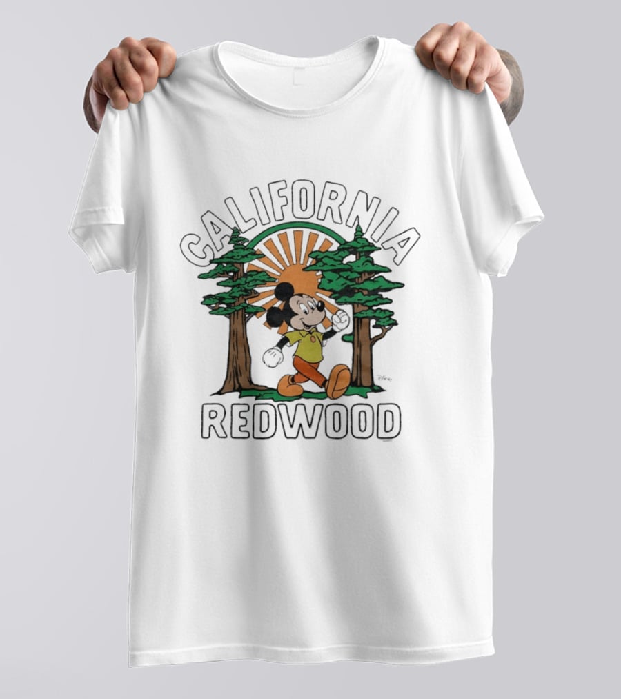 Mickey Mouse California Redwood Adventure Disney National Park Outdoors Travel T-Shirt