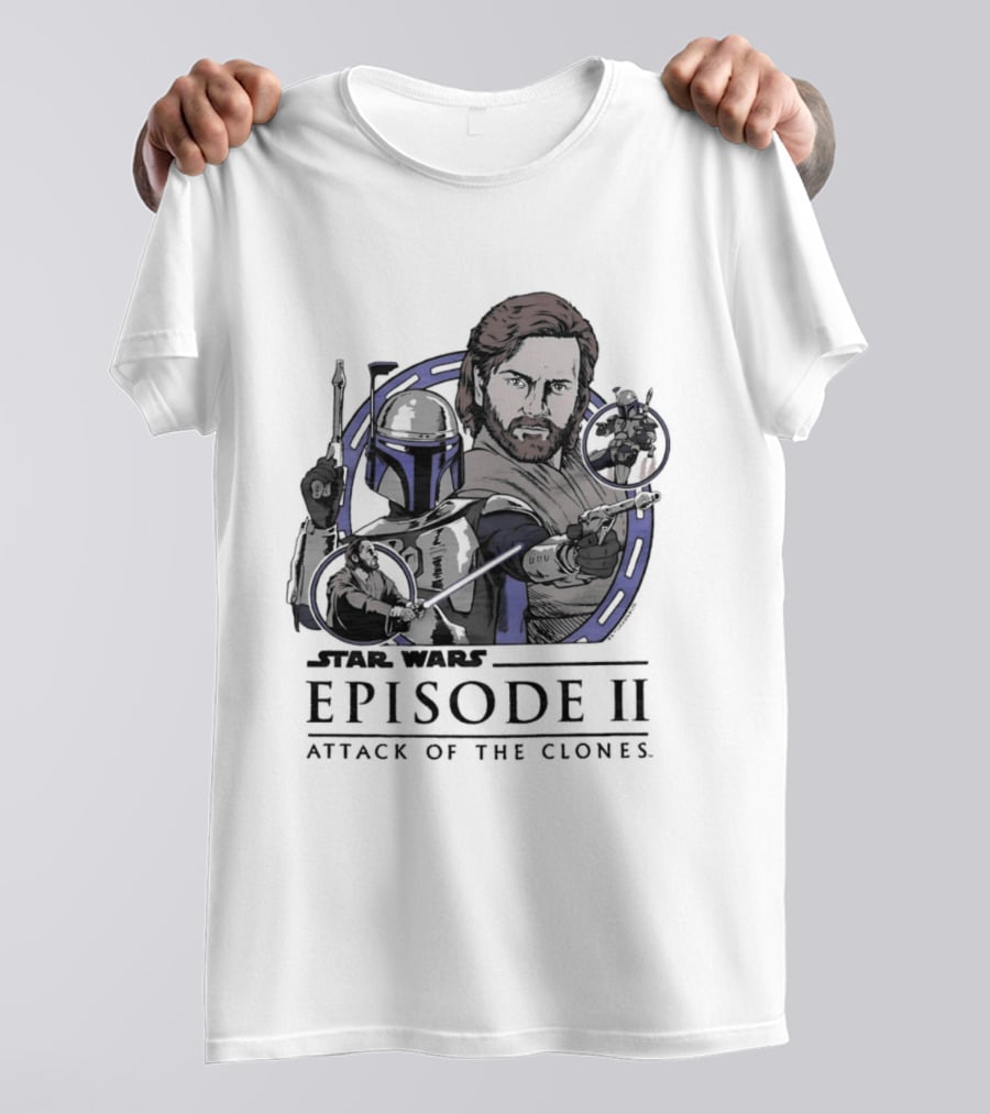 Star Wars Episode II Attack Of The Clones Obi Wan Kenobi Jango Fett T-Shirt