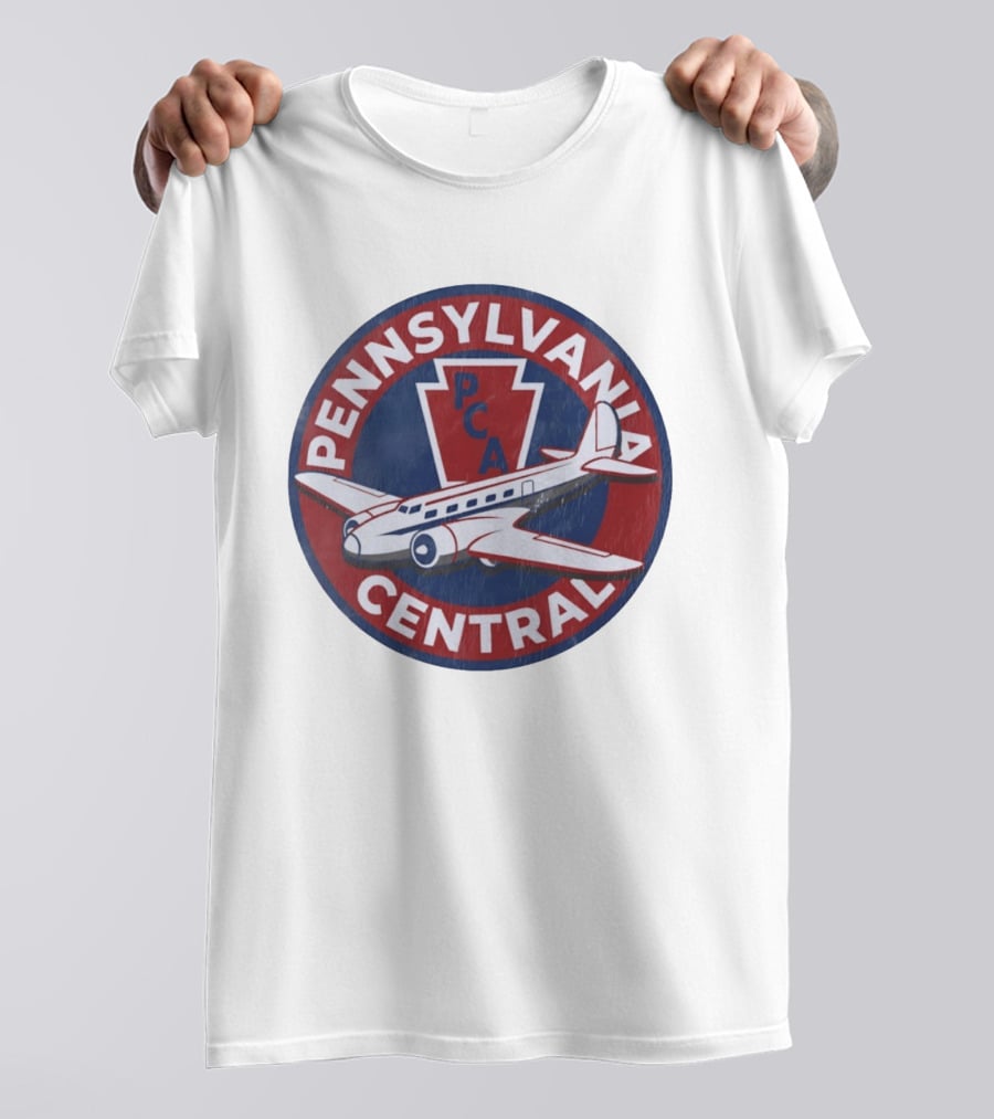 Pennsylvania Central PCA Aviation Travel Retro Vintage Airplane T-Shirt