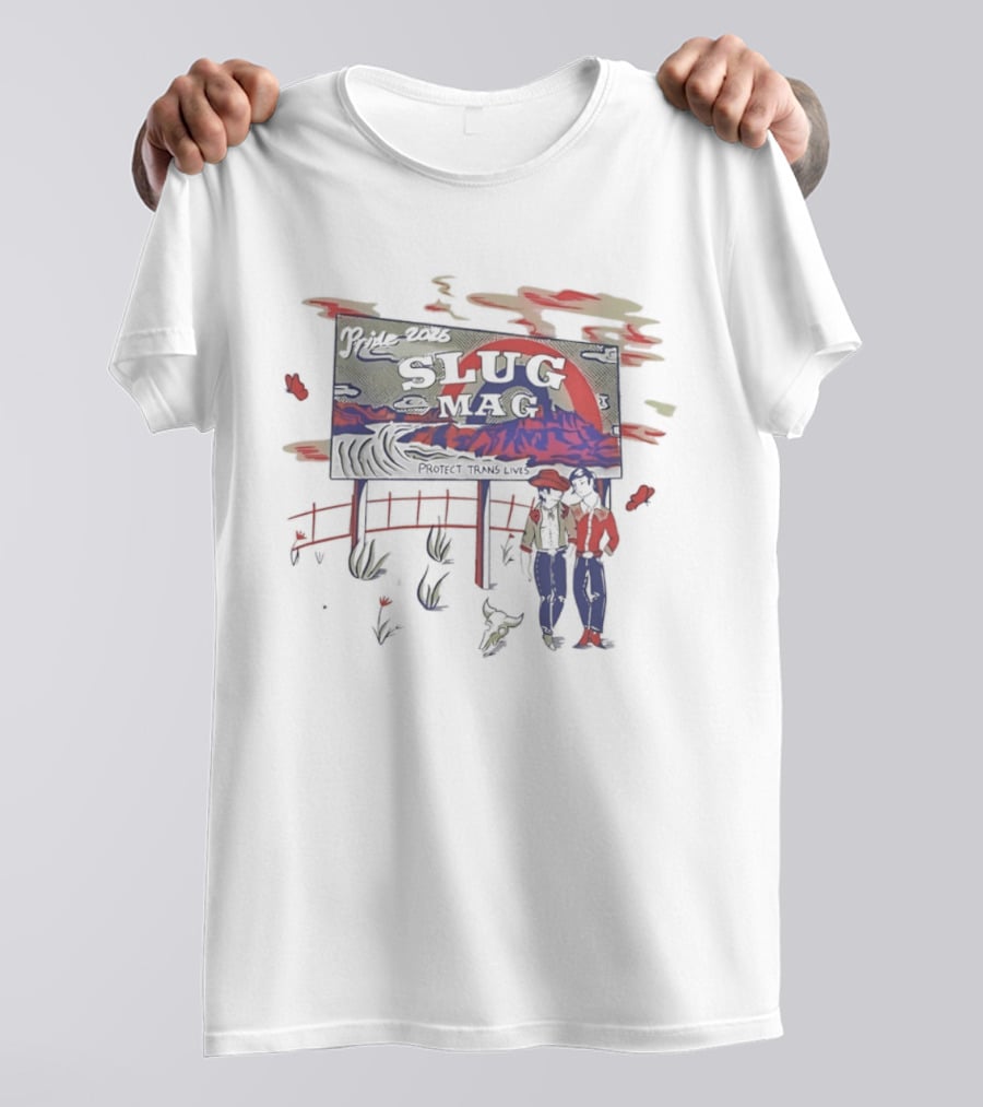 Pride 2026 Slug Mag Protect Trans Lives Desert Cowboy Rodeo Western Culture T-Shirt