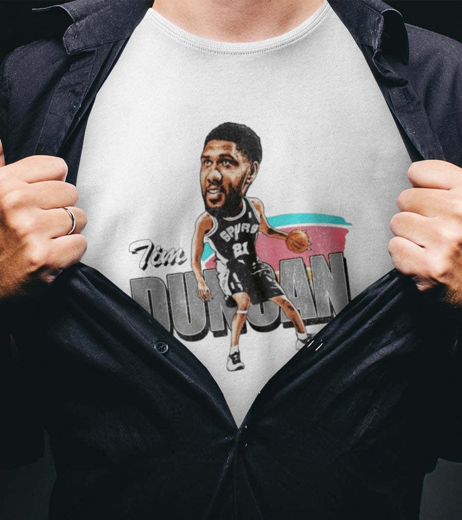 San Antonio Spurs Tim Duncan NBA Basketball Bobblehead 21 T-Shirt