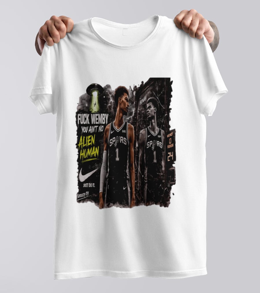 Victor Wembanyama San Antonio Spurs You Ain't No Alien Human Nike Just Do It T-Shirt