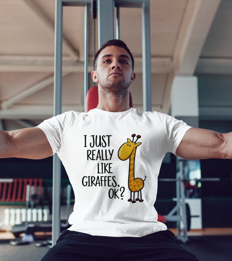 I Just Really Like Giraffes OK Playful Cartoon Giraffe T-Shirt