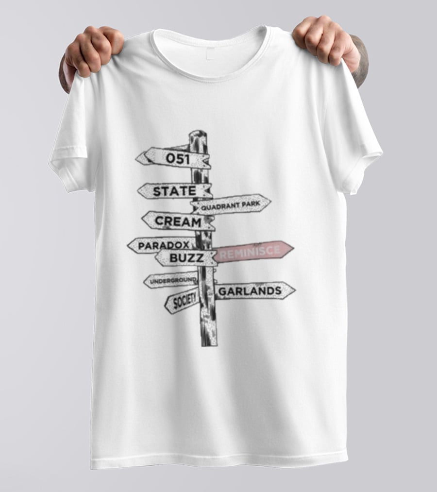 Lee Butler Liverpool Reminisce Signpost Festival Directions T-Shirt