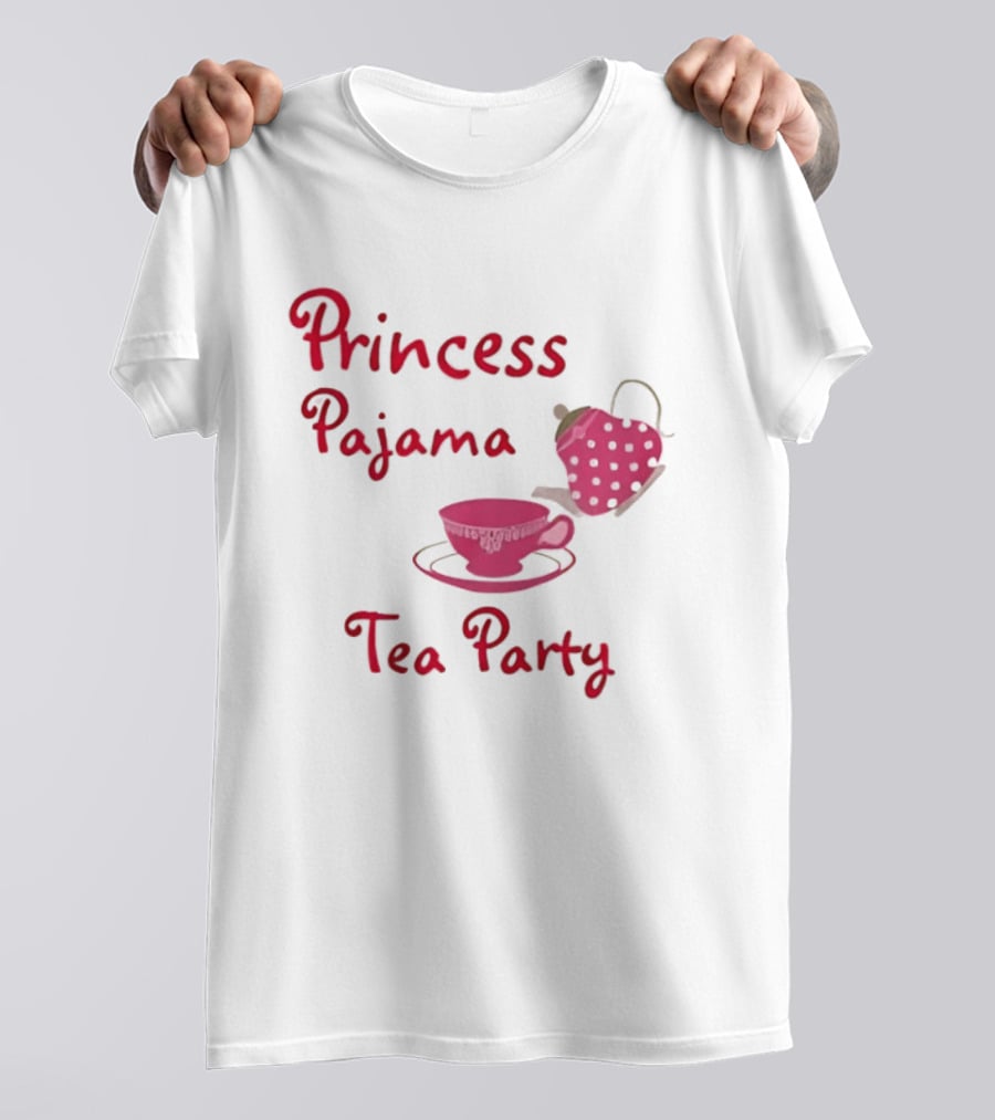 Princess Pajama Tea Party Pink Tea Set T-Shirt