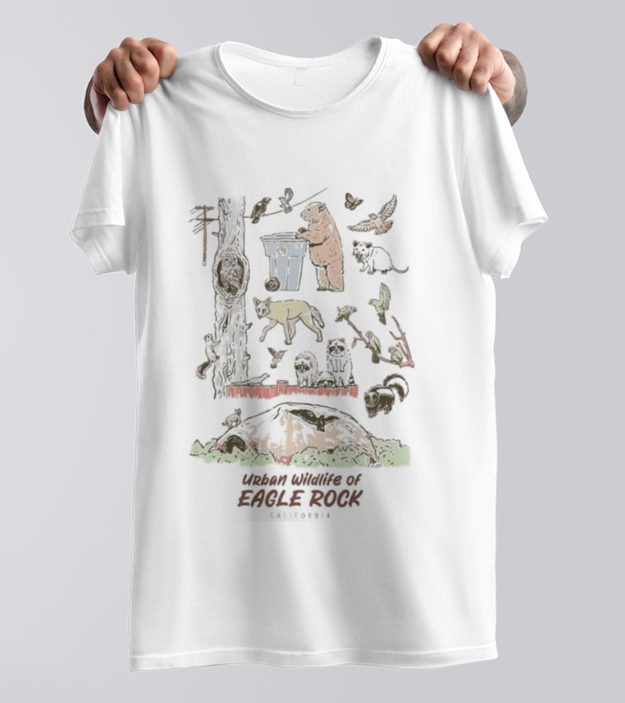 Urban Wildlife Of Eagle Rock California Nature Scene With Bears And Animals T-Shirt