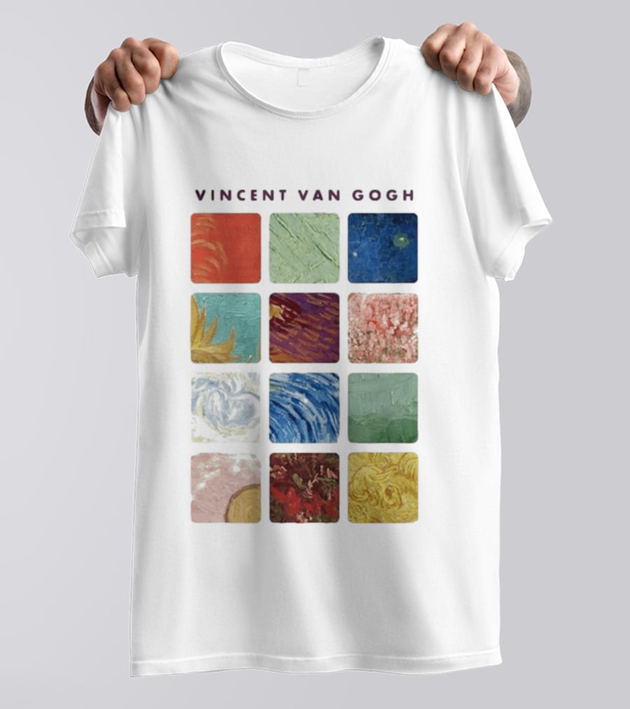 Vincent Van Gogh Paintings Iconic Colors Squares T-Shirt