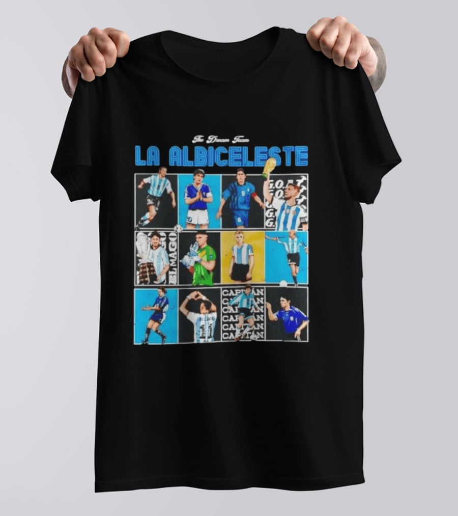 La Albiceleste Football Legends The Dream Team Soccer Series Argentina T-Shirt