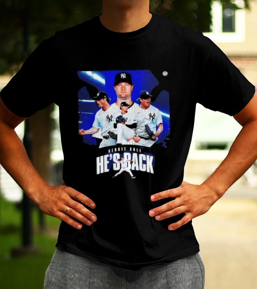 Gerrit Cole He's Back Yankees Pitcher Action T-Shirt