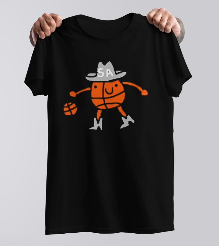 San Antonio Spurs Cowboy Basketball Art With SA Hat And Boots T-Shirt