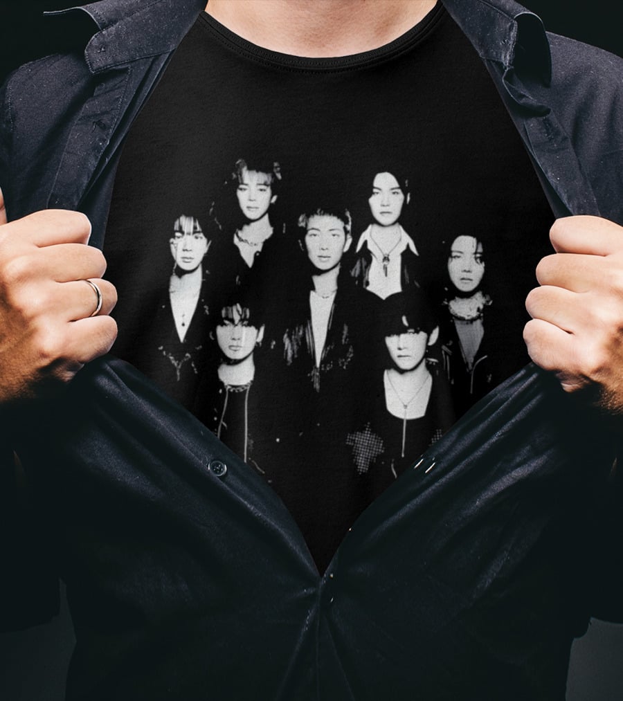 Jung Kook Bangtan Sonyeondan BTS Seven Members Sketch T-Shirt
