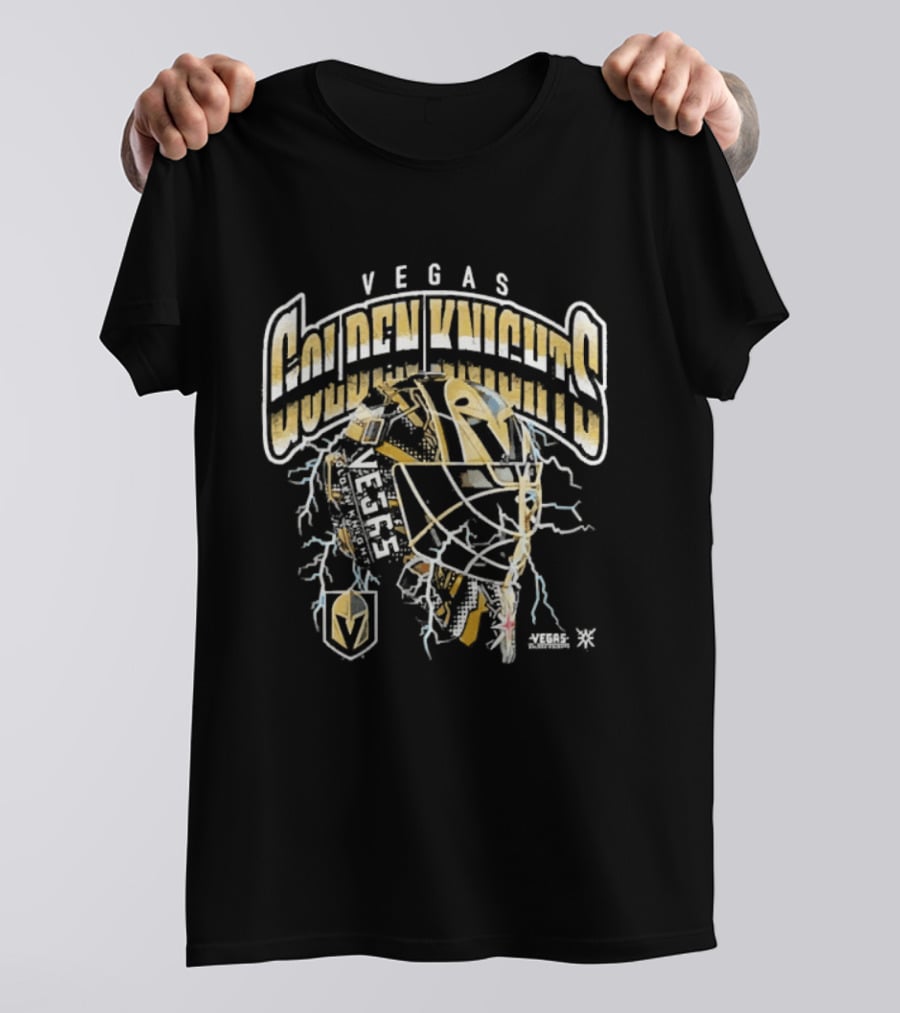 Vegas Golden Knights Goalie Mask Vintage Style Hockey Player Helmet T-Shirt