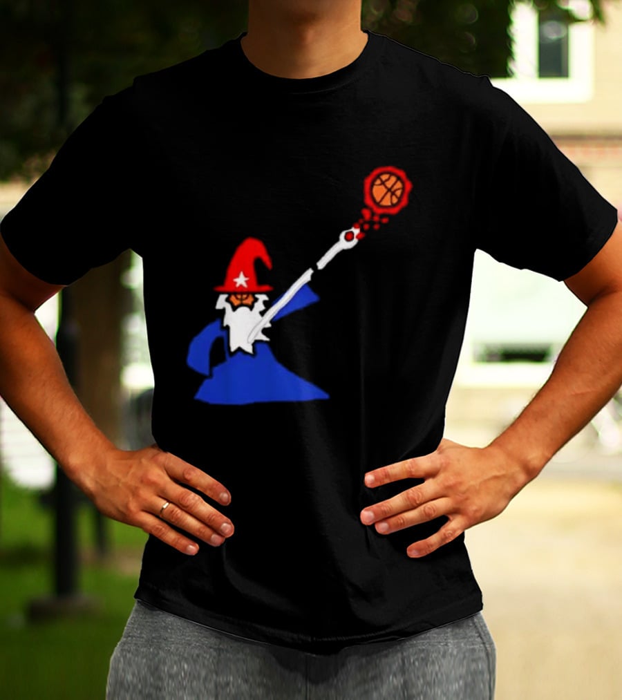 Washington Wizards NBA Basketball Player Wizard Hat Star Basketball T-Shirt