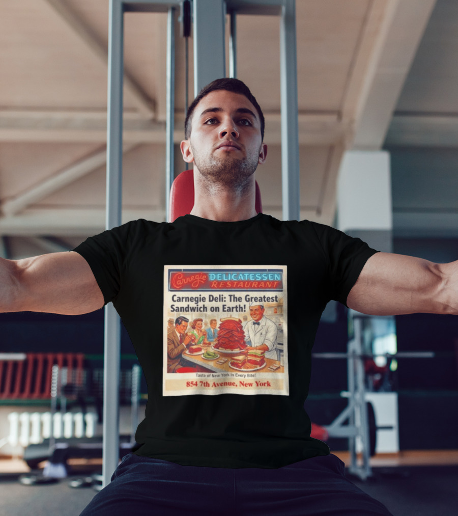 Carnegie Delicatessen Restaurant Carnegie Deli The Greatest Sandwich On Earth 854 7th Avenue New York T-Shirt