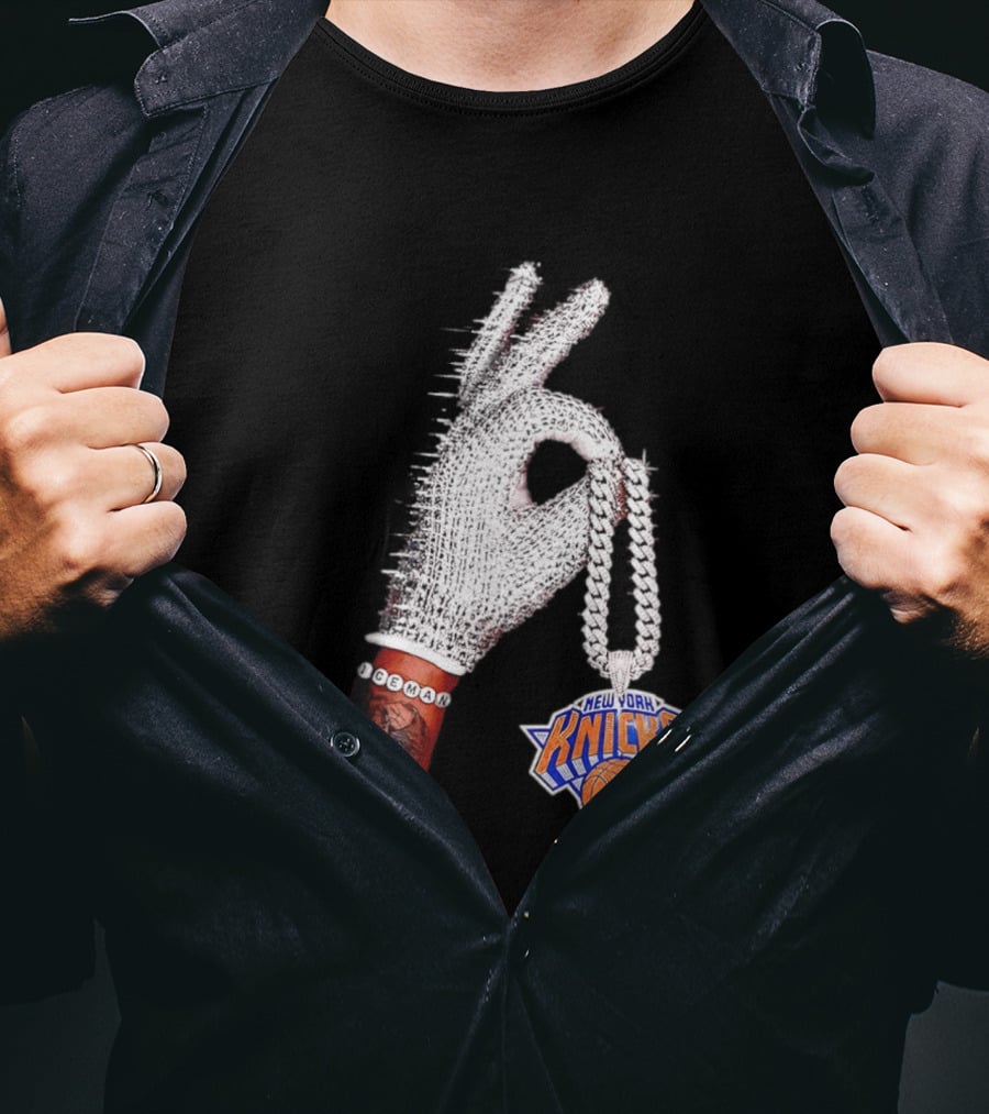 New York Knicks Iceman Glove Chain Basketball Fashion T-Shirt