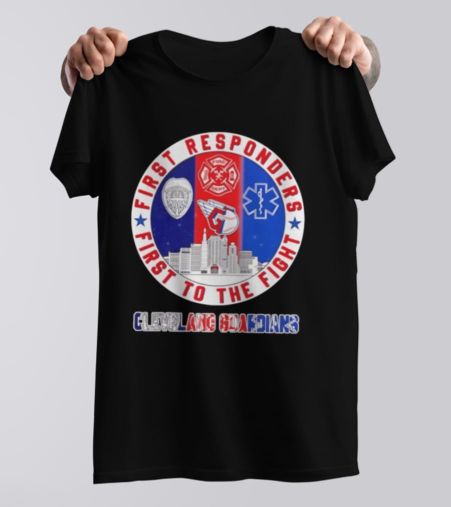 Cleveland Guardians First Responders First To The Fight Police Fire Medical Cityscape T-Shirt