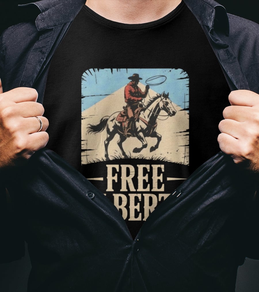 Cowboy Riding Horse Free Alberta Western Spirit T-Shirt