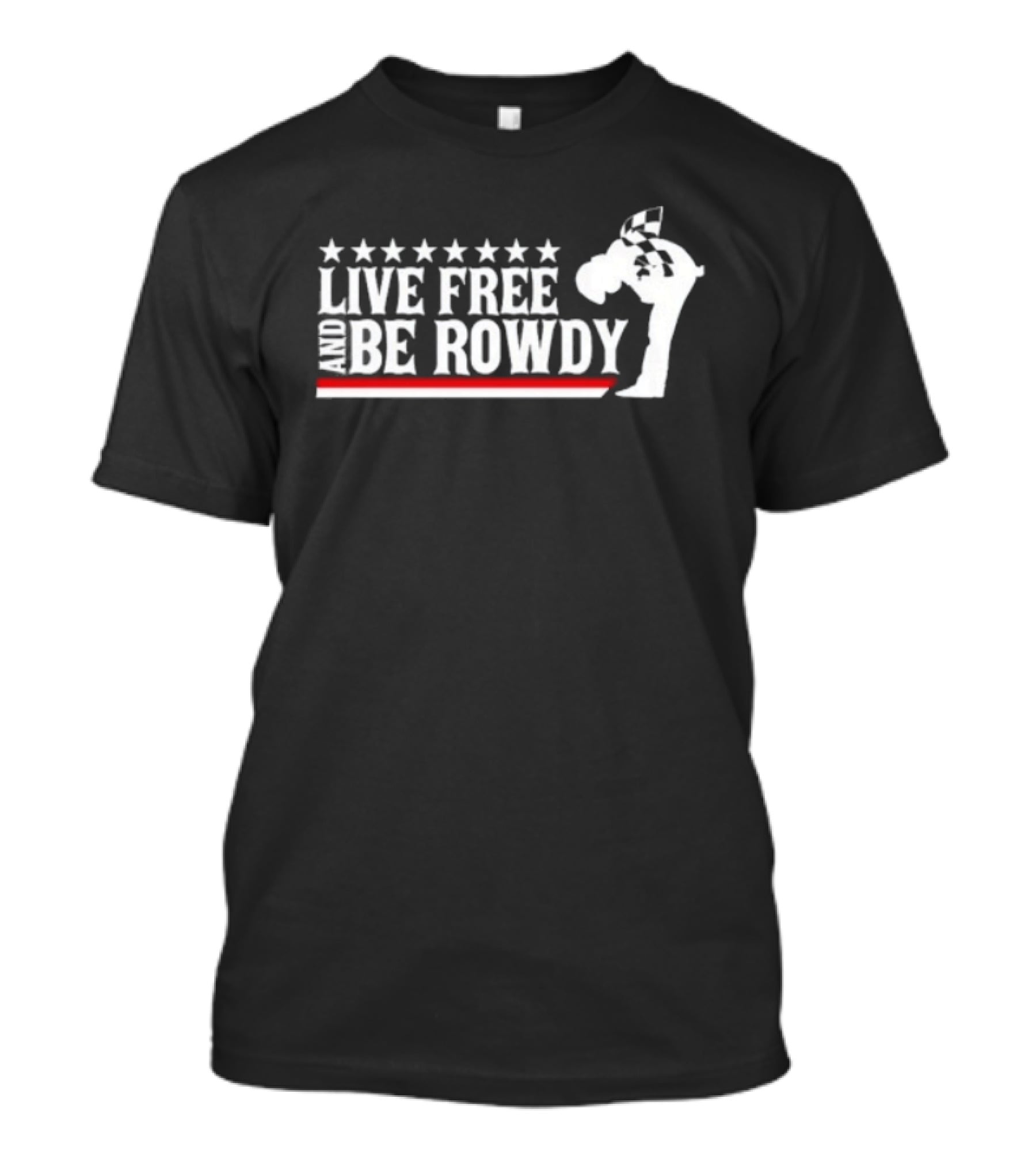 Kyle Busch Live Free Be Rowdy Racing Stars And Flag T-Shirt
