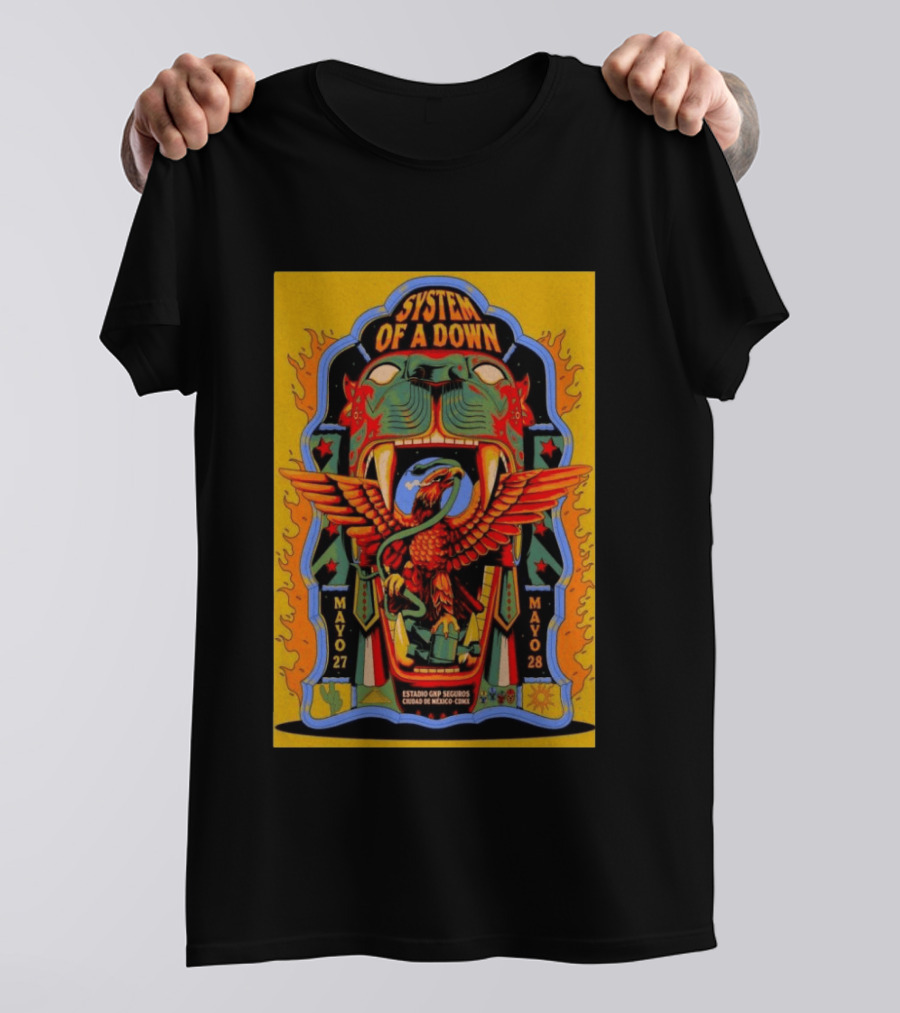 System Of A Down Mexico City Estadio GNP Seguros May 27 28 2026 T-Shirt