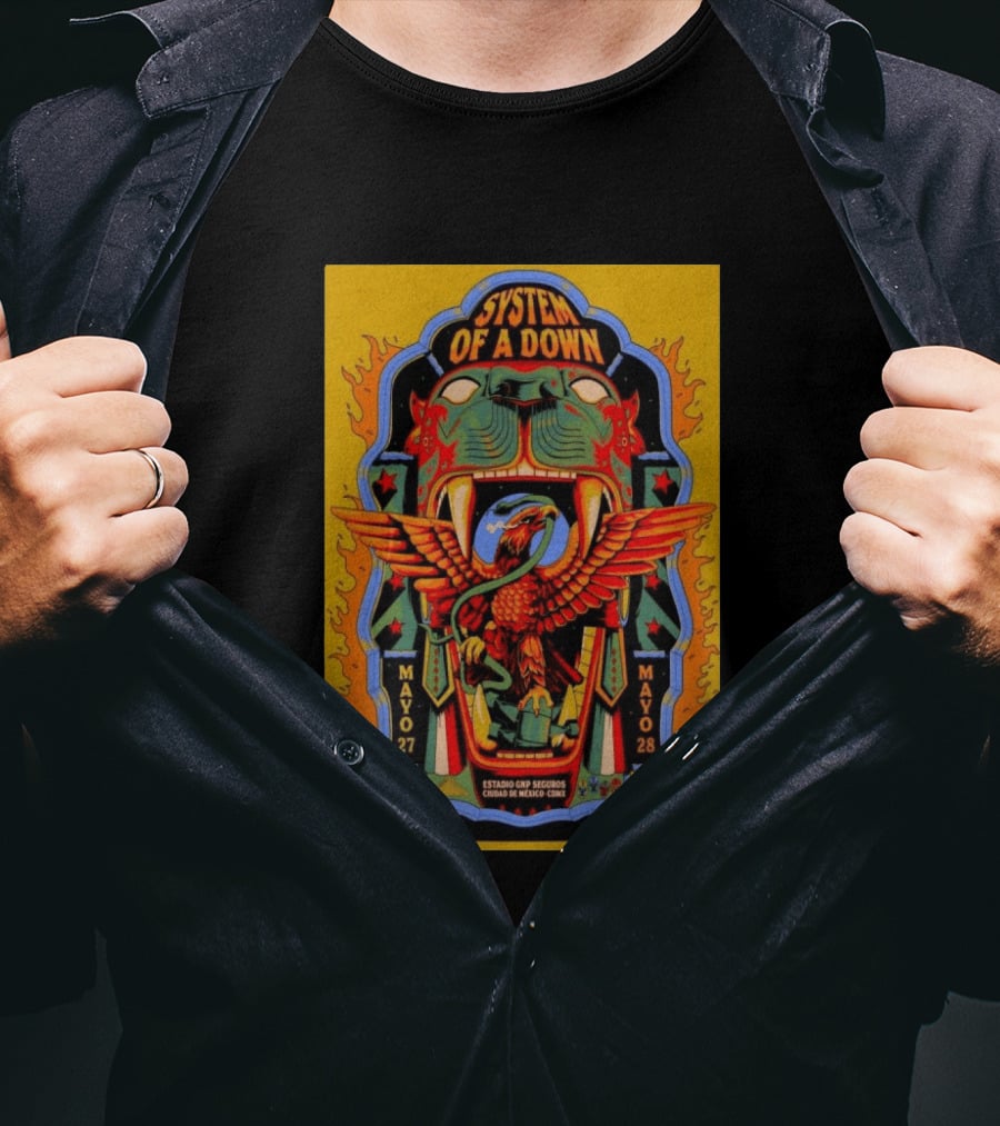 System Of A Down Mexico City Estadio GNP Seguros May 27 28 2026 T-Shirt