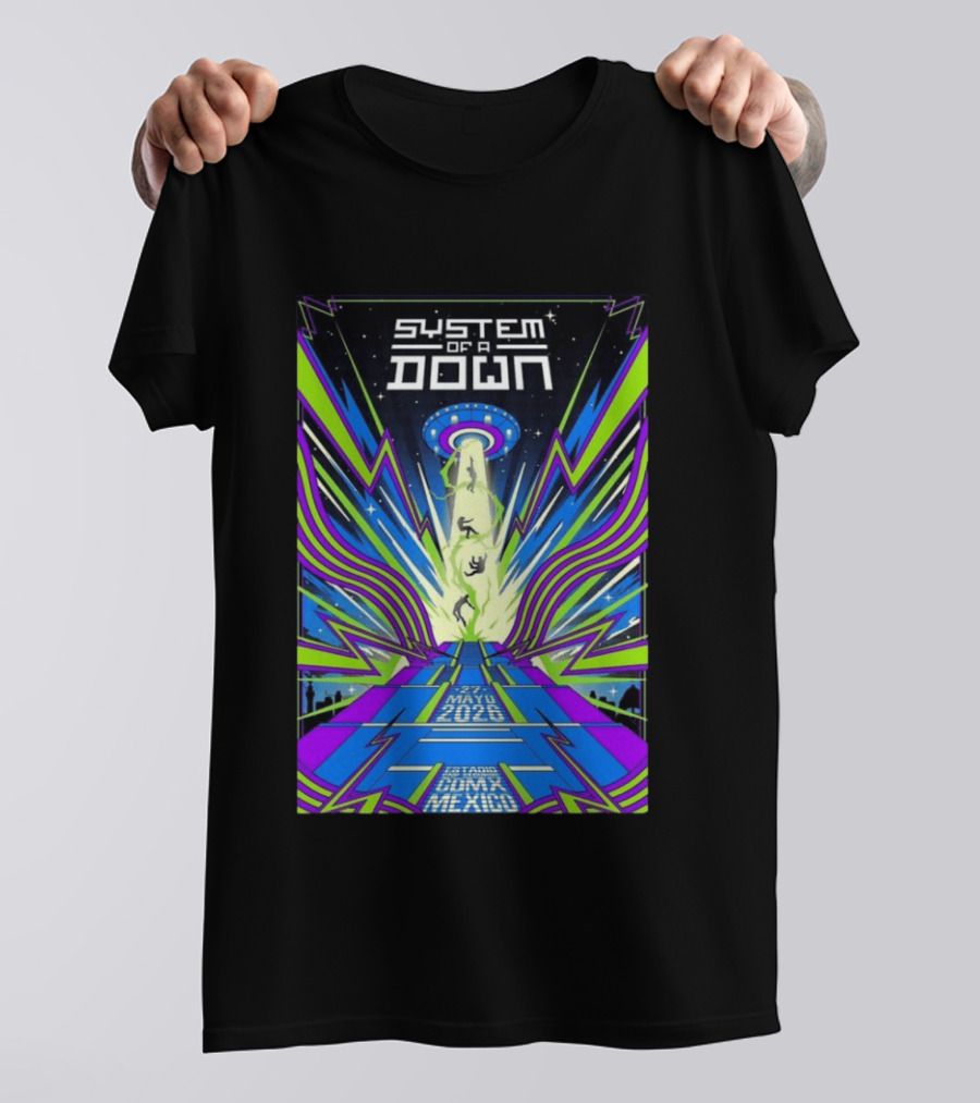 System Of A Down Mexico City Tour May 27 2026 Alien Beam T-Shirt