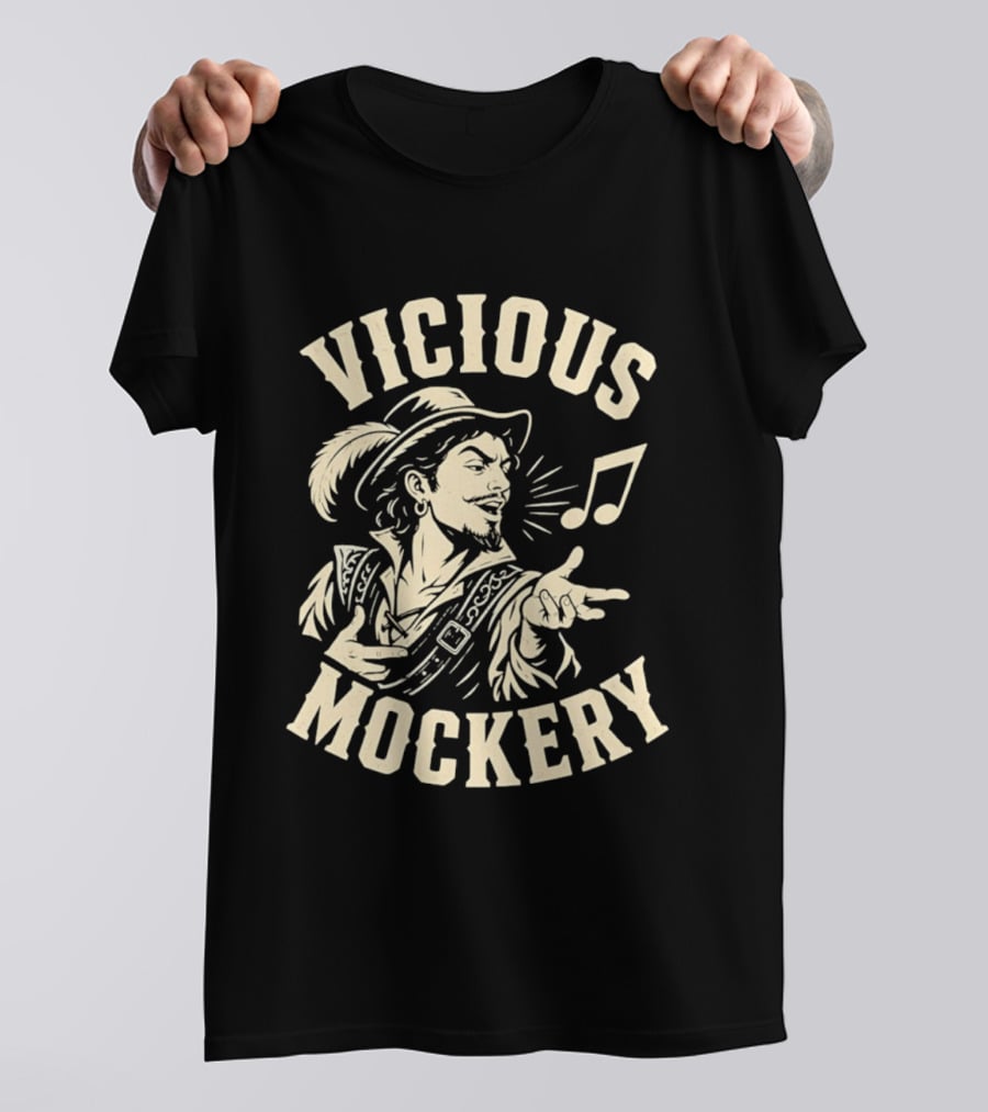 Vicious Mockery Bard Song With Singing Minstrel And Musical Note T-Shirt