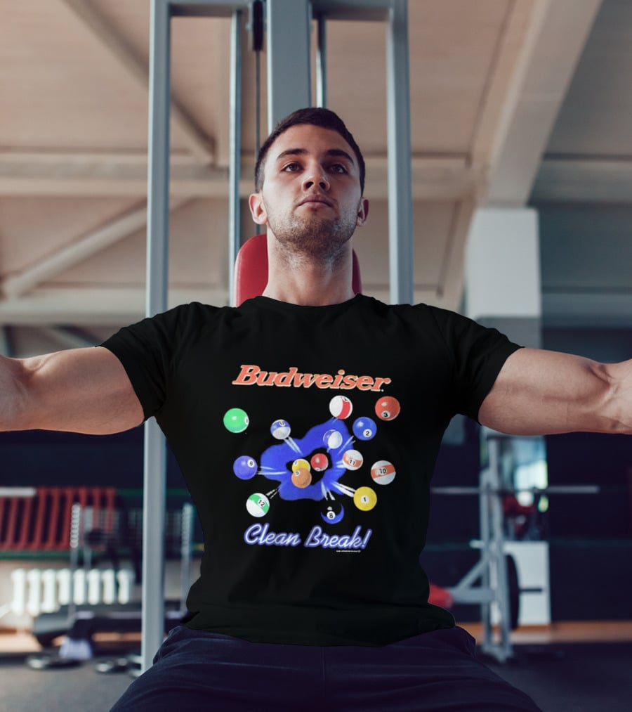 Budweiser Clean Break 90s Heavy Faded Black Pool Balls Splash T-Shirt