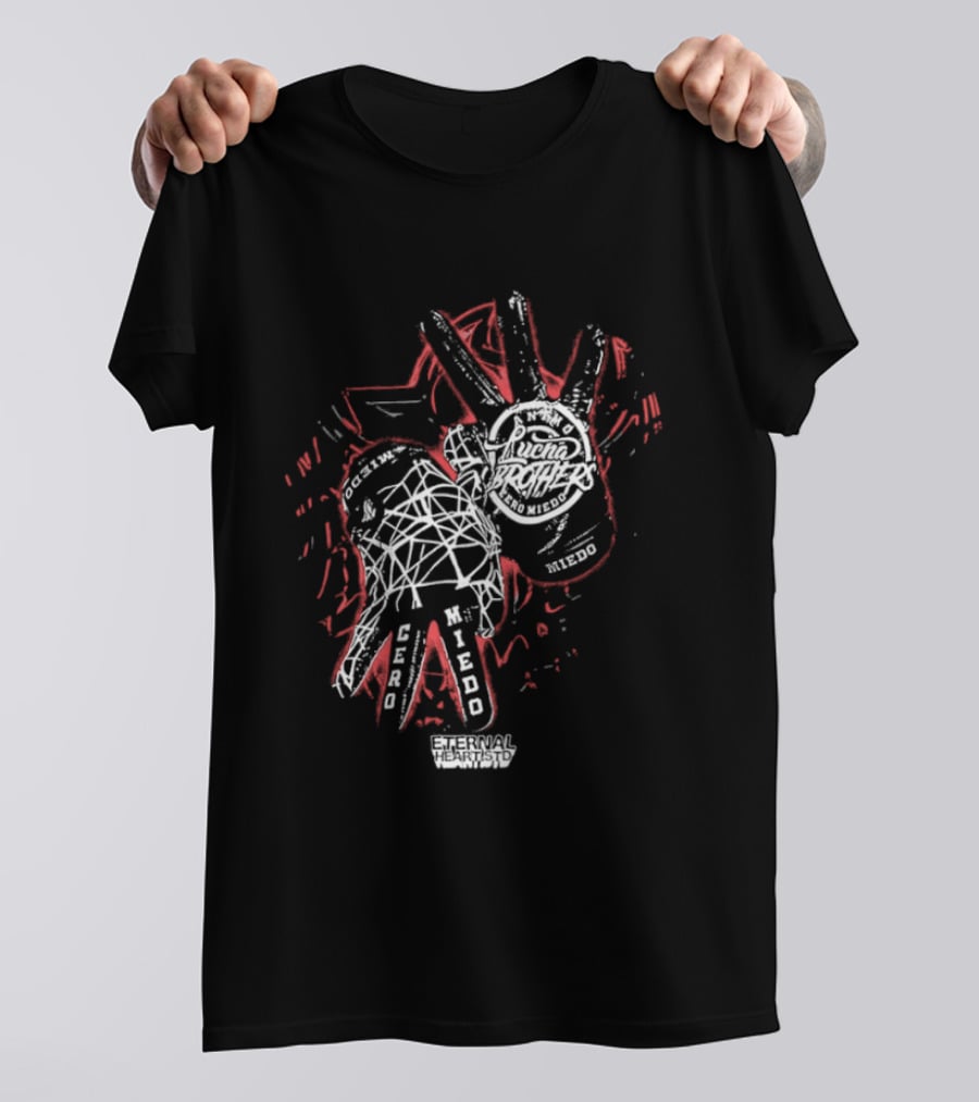 Animo Lucha Brothers Cero Miedo Wrestling Hand Gesture T-Shirt