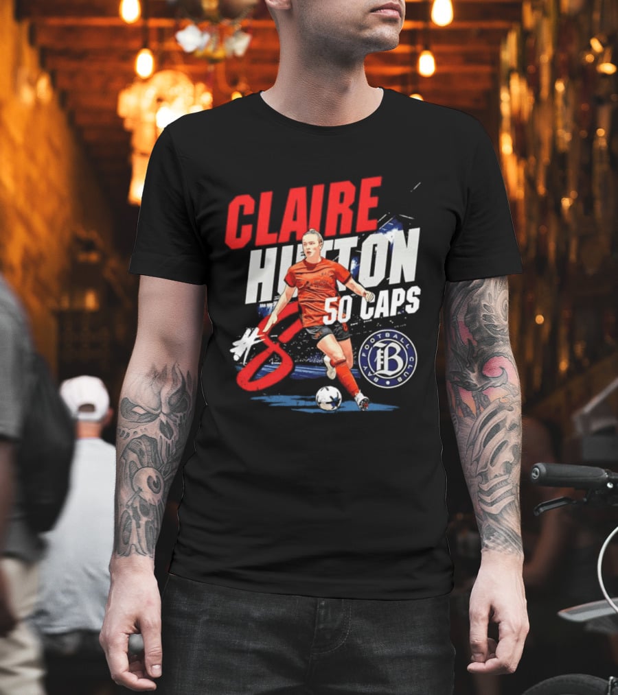 Claire Hutton Bay FC 50 Caps Number 8 Soccer Player T-Shirt