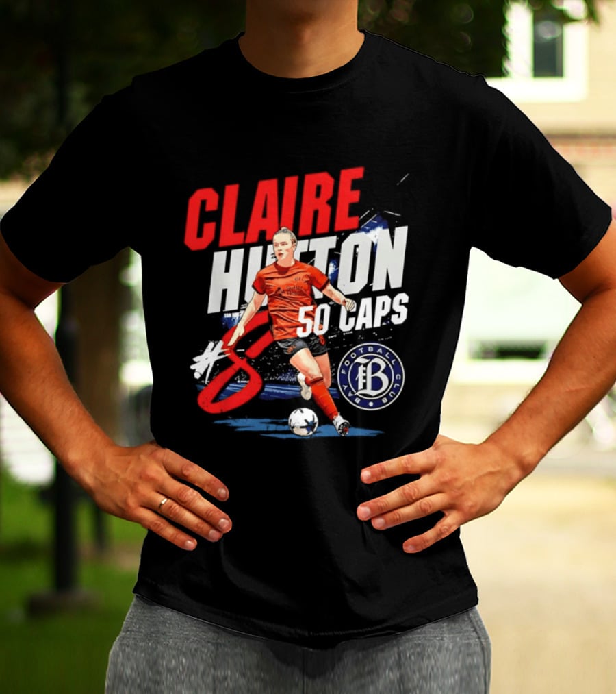Claire Hutton Bay FC 50 Caps Number 8 Soccer Player T-Shirt