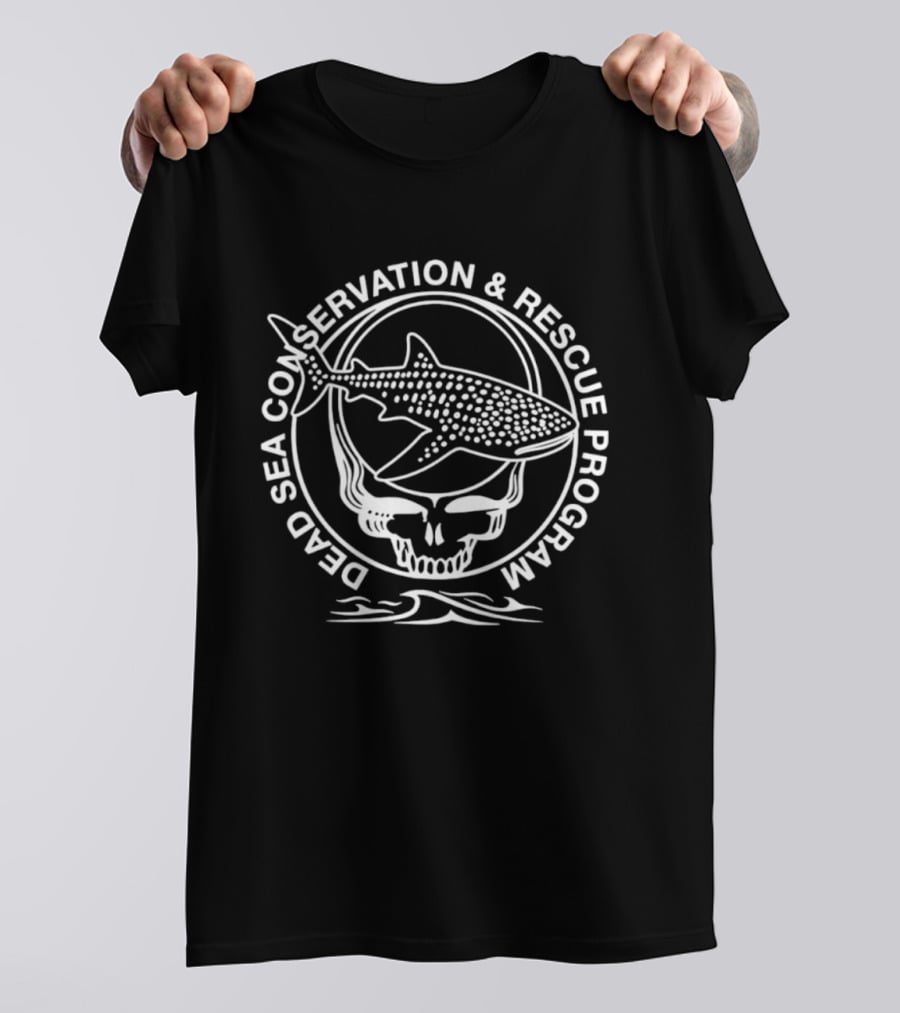 Dead Sea Conservation & Rescue Program Whale Shark Skull Waves T-Shirt