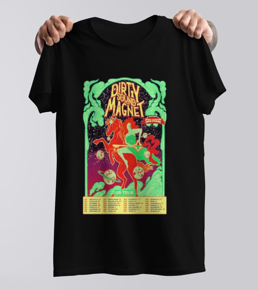 Dirty Sound Magnet US Tour 2026 Cosmic Horse Rider Greensboro To Jacksonville T-Shirt